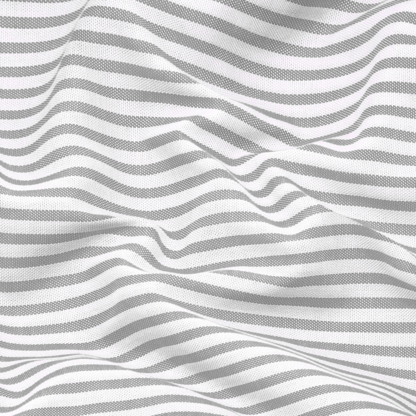 New Light Grey Stripe Down Button Oxford Cotton Shirt (FS043)