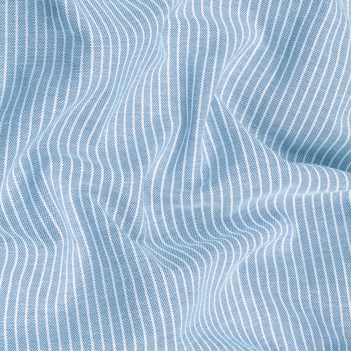 Sky Blue Small Strip Down Button Oxford Cotton Shirt