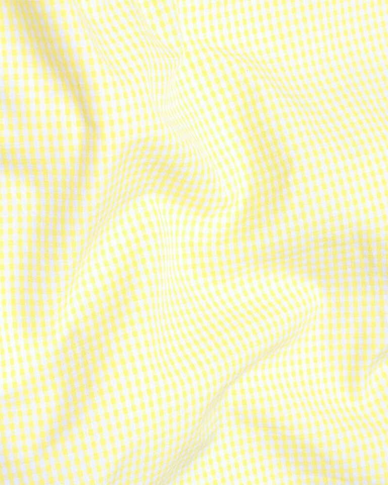 Lemon Check Button Down Oxford Cotton Shirt (FS042)