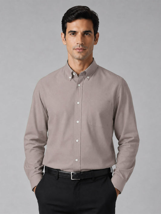 New Brown Oxford Cotton Shirt For Men