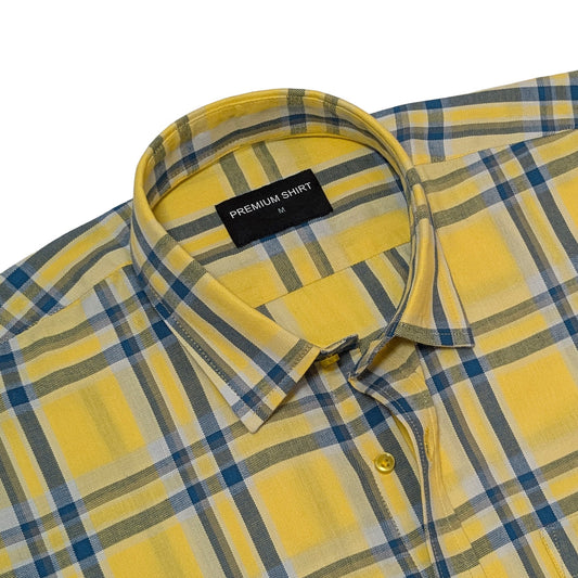 Marigold Classic Check Cotton Blend Shirt for Men