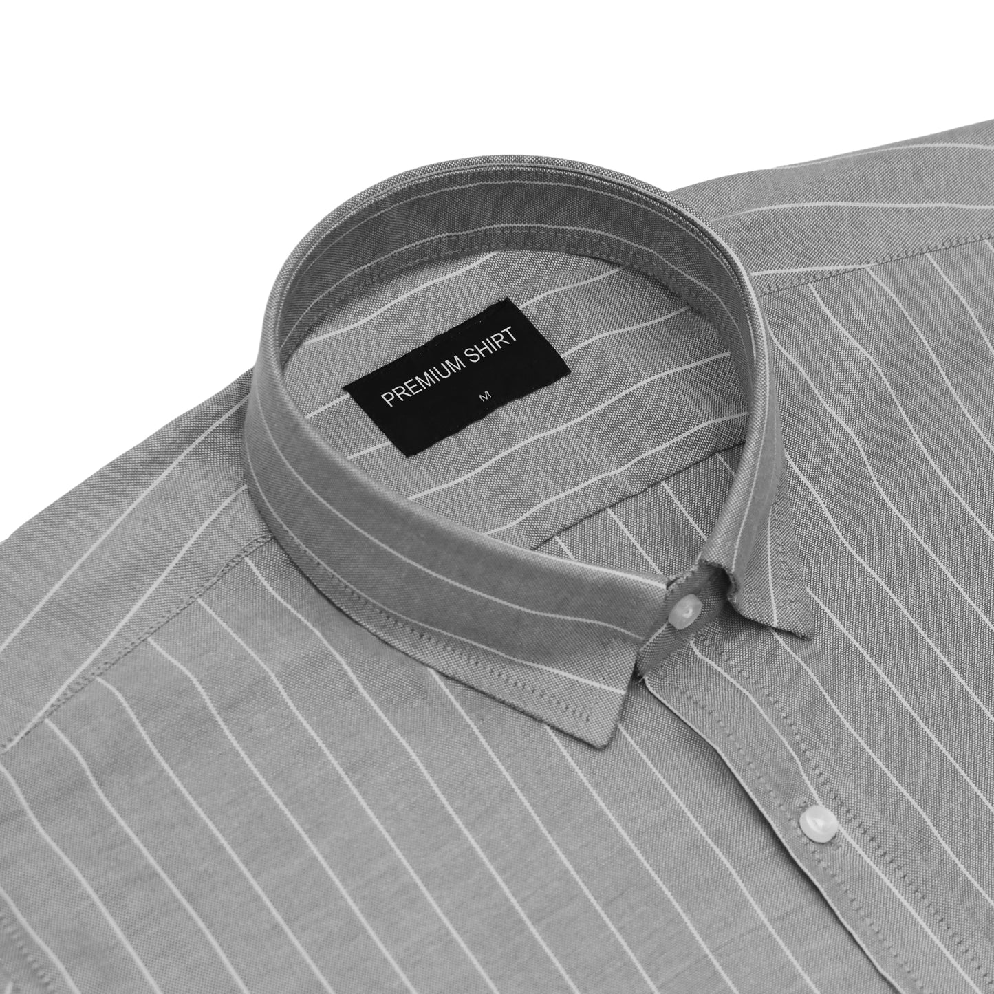 Ash Grey Pinstripe Oxford Shirt