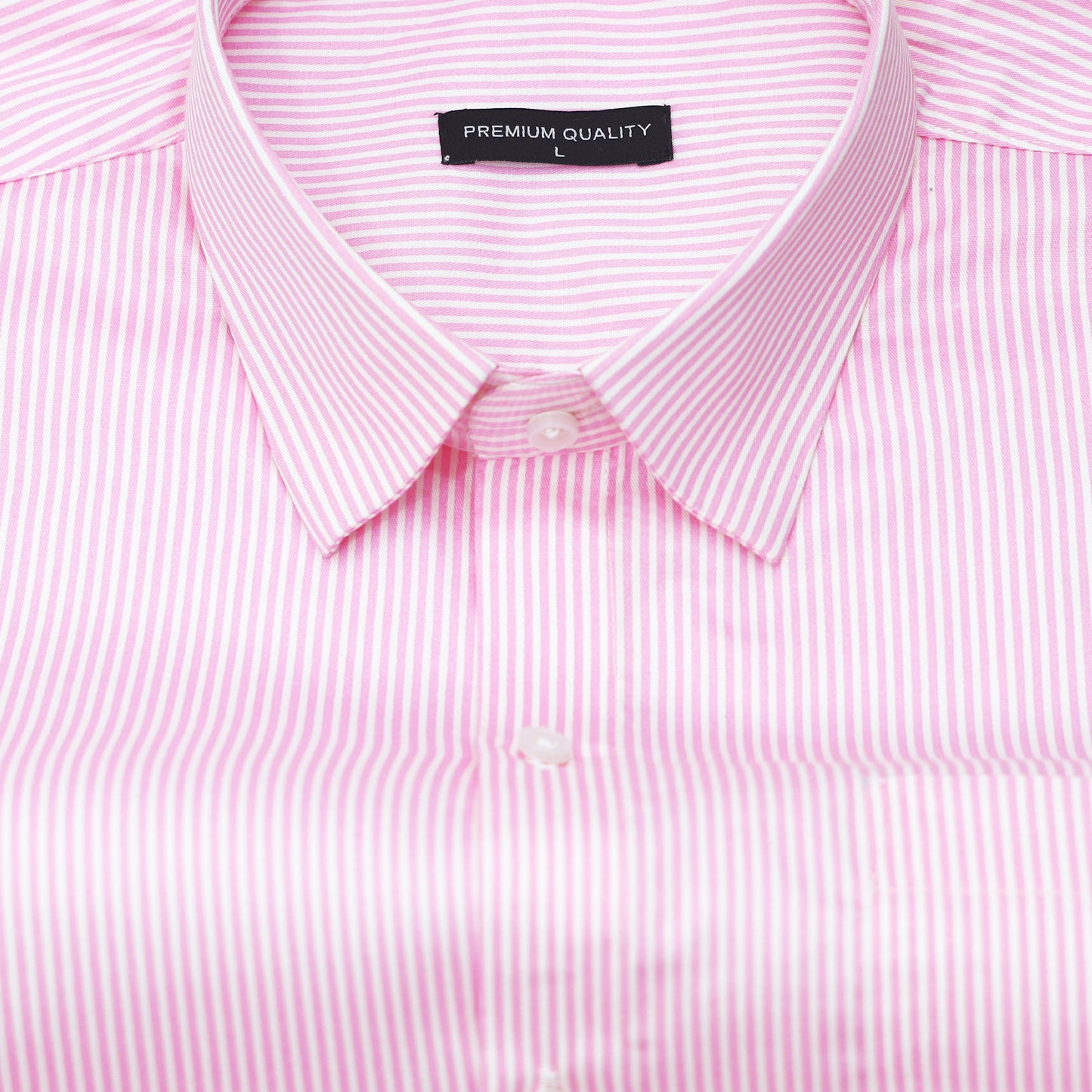 Pink Cotton Blend Stripes Shirt for Men