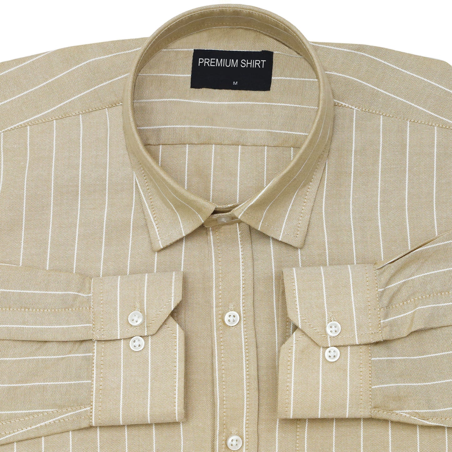Desert Beige Pinstripe Oxford Shirt