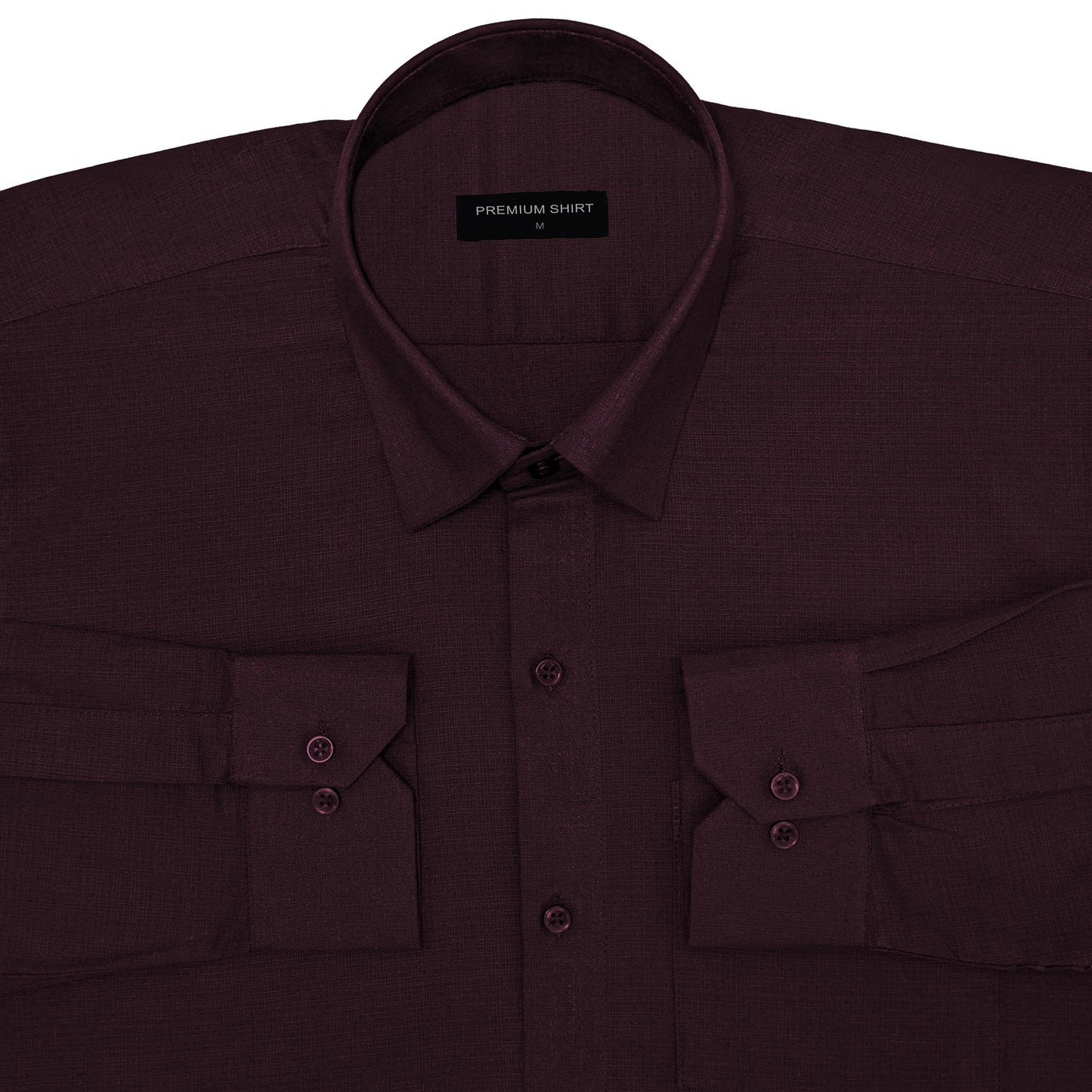 Wine Textured Linen Shirt For Men