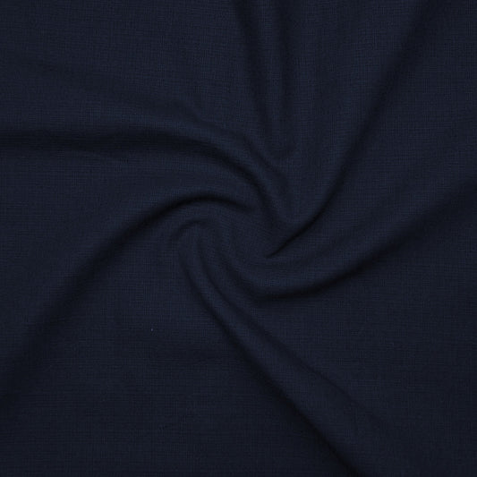 Dark Blue Textured Linen Shirt For Men