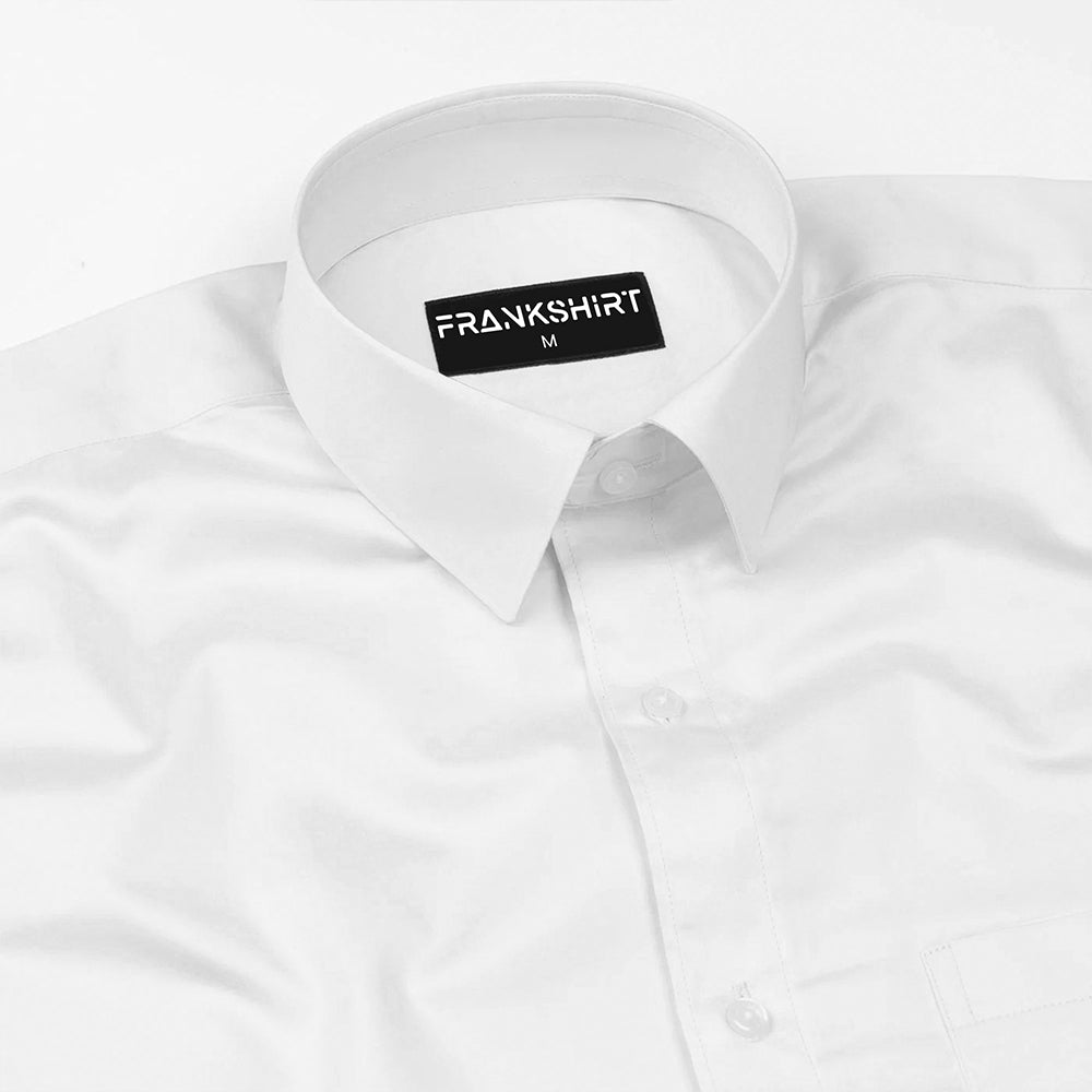 300GSM White Premium Satin Shirt for Men