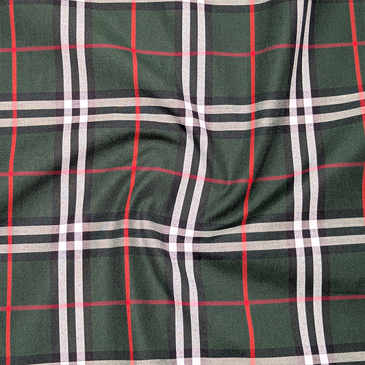 Green Tartan Check Cotton Shirt For Men