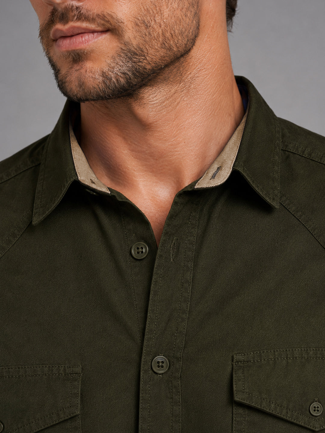 Cargo Style Bottle Green Shirt