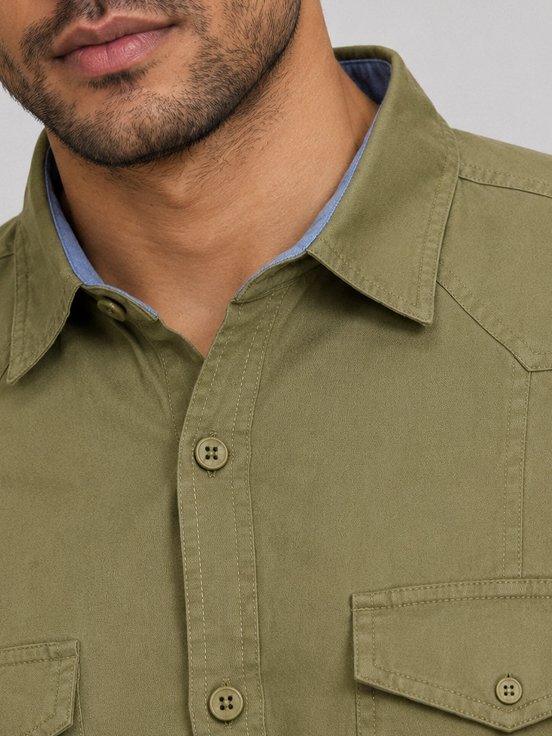 Cargo Style Olive Shirt