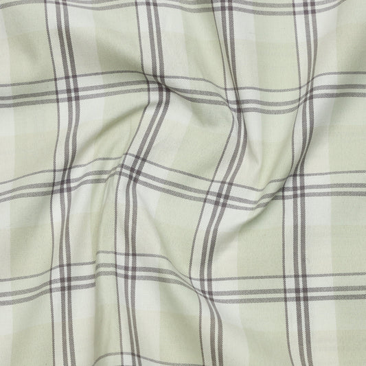 Pale Pistachio Classic Check Oxford Cotton Shirt For Men