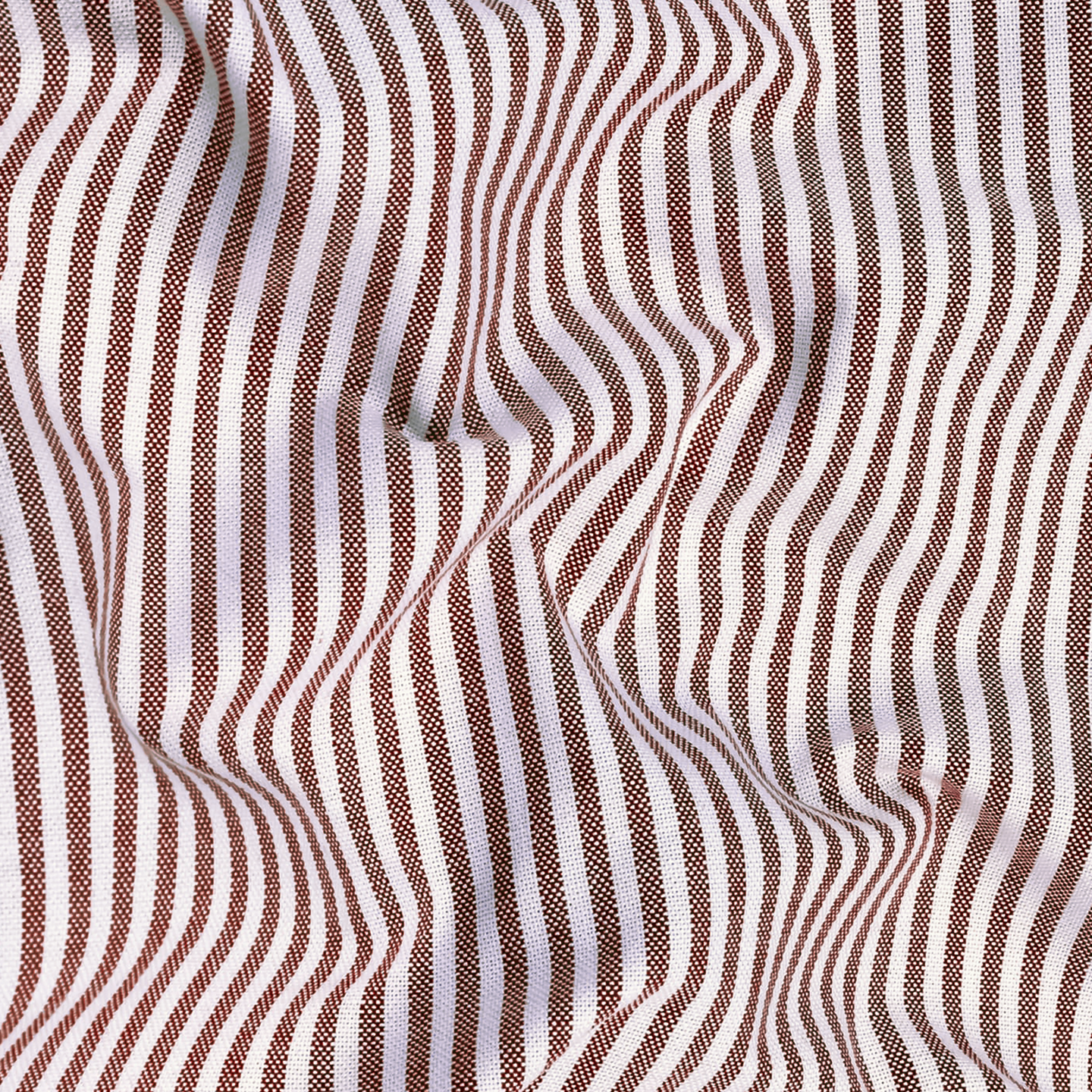 New Brown Stripe Down Button Oxford Cotton Shirt
