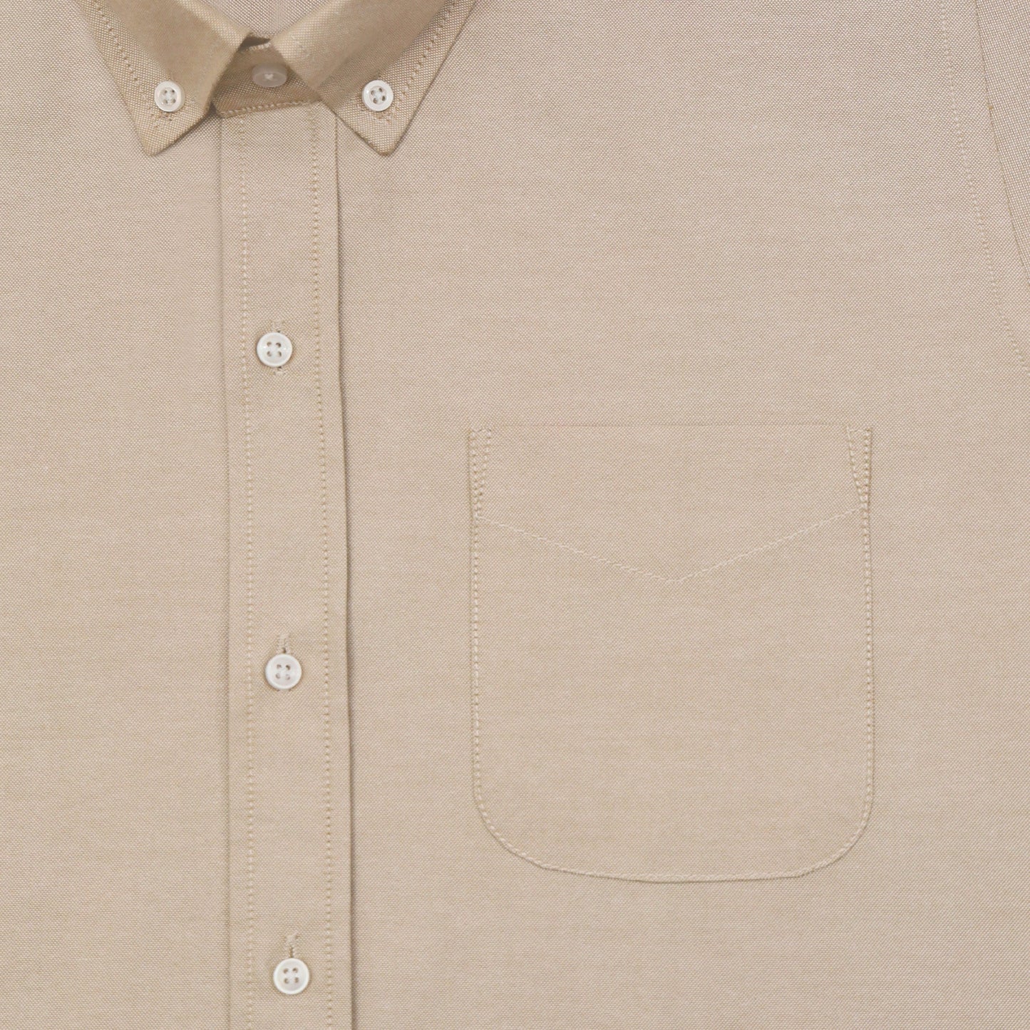 Beige Oxford Cotton Shirt For Man