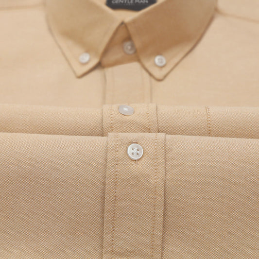 New Cream Oxford Cotton Shirt For Men