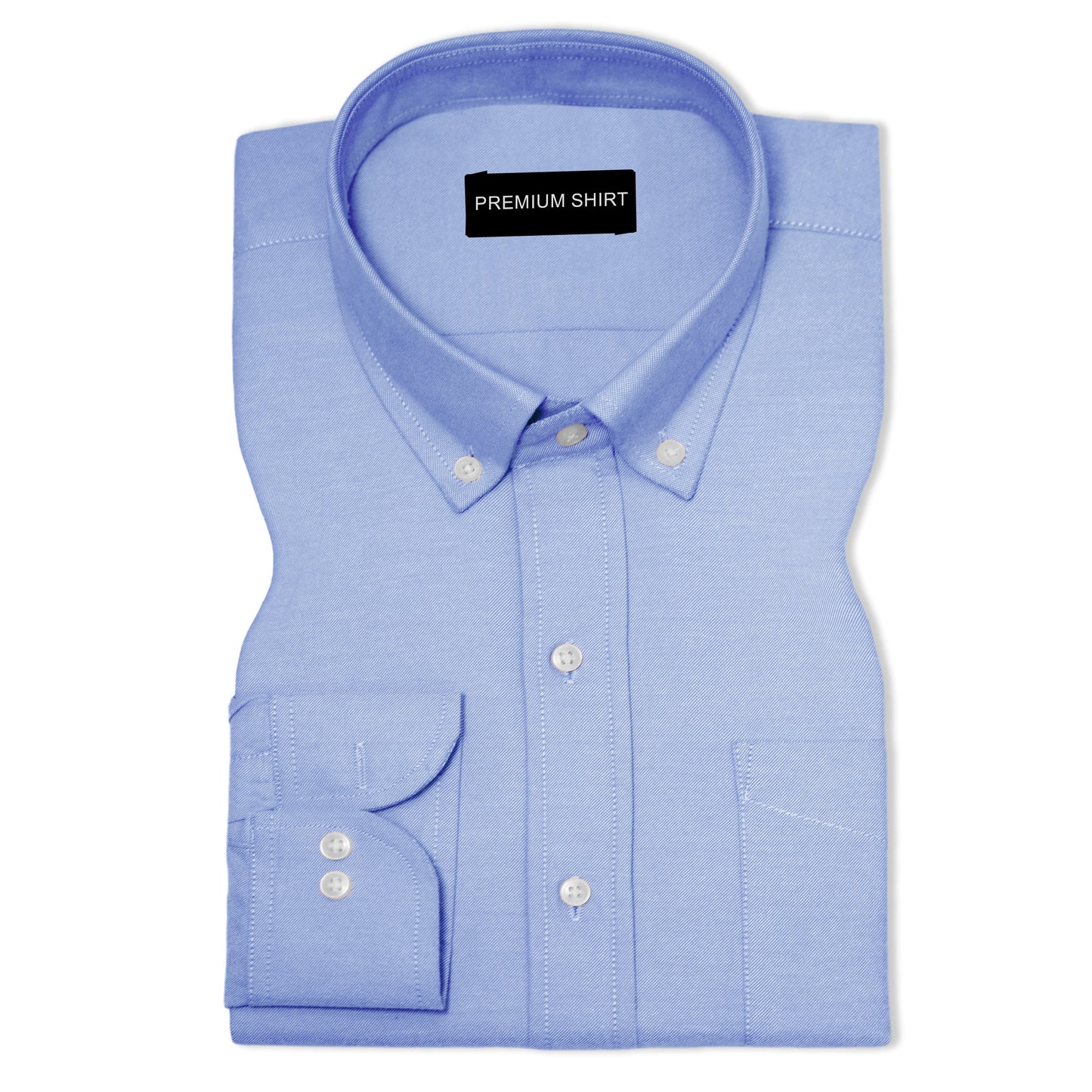 Denim Blue Oxford Cotton Shirt For Man