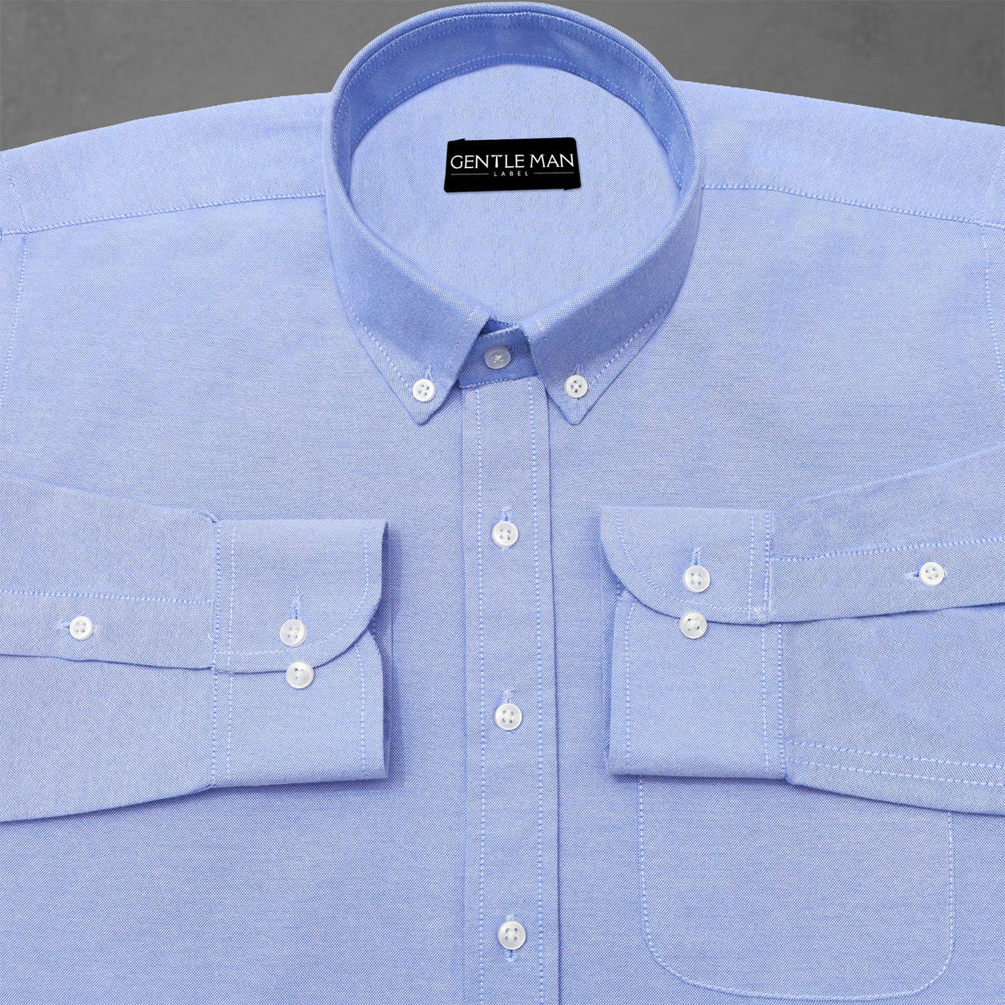Denim Blue Oxford Cotton Shirt For Man