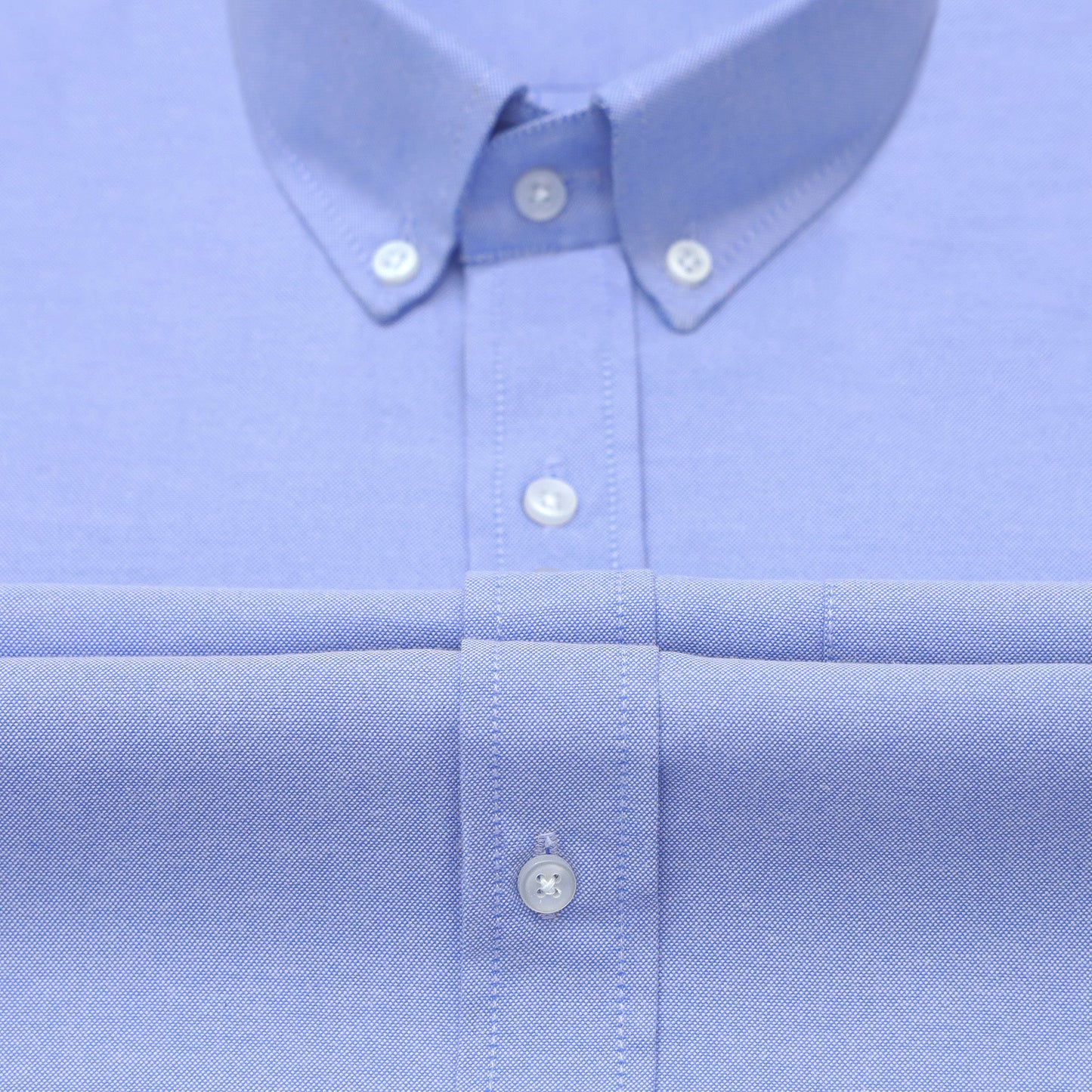 Denim Blue Oxford Cotton Shirt For Man