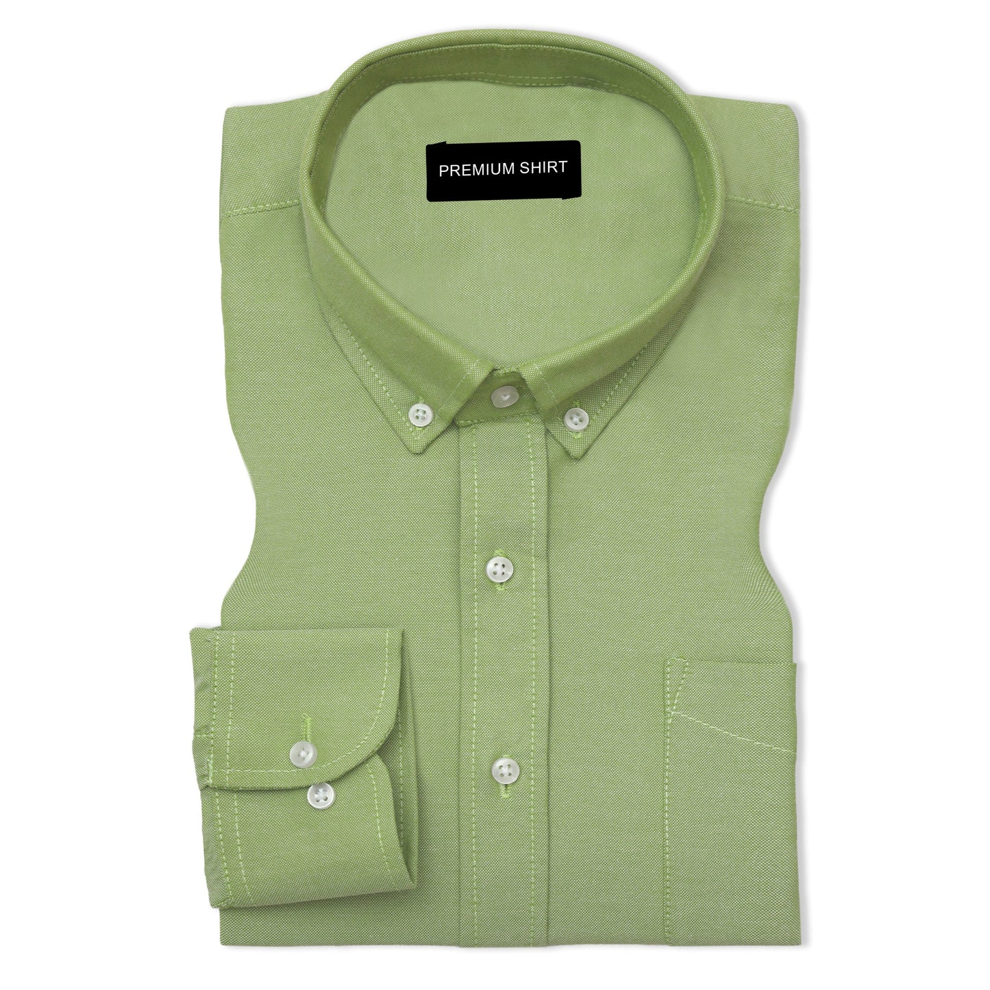 Green Oxford Cotton Shirt For Man