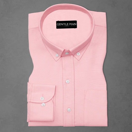 Pack of 2 Pink & White Oxford Cotton Shirts Bundle For Men