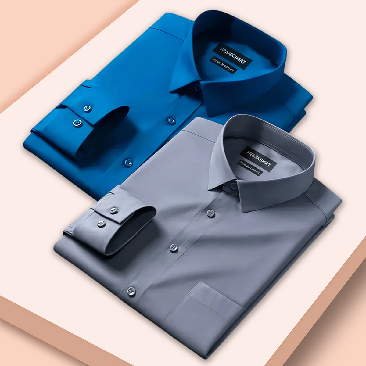 Pack of 2 Premium Cotton Shirt for Man (Royal Blue And Drak Grey)