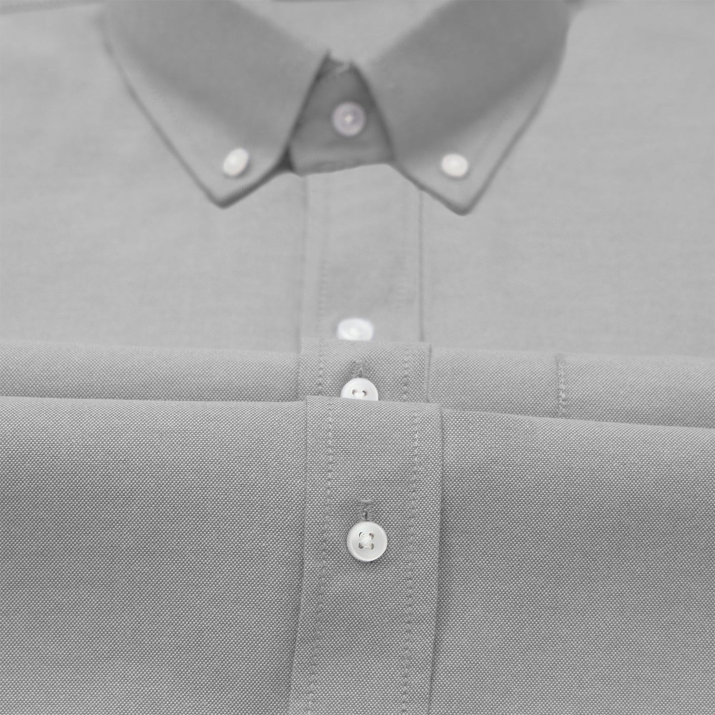 Silver Oxford Cotton Shirt For Man