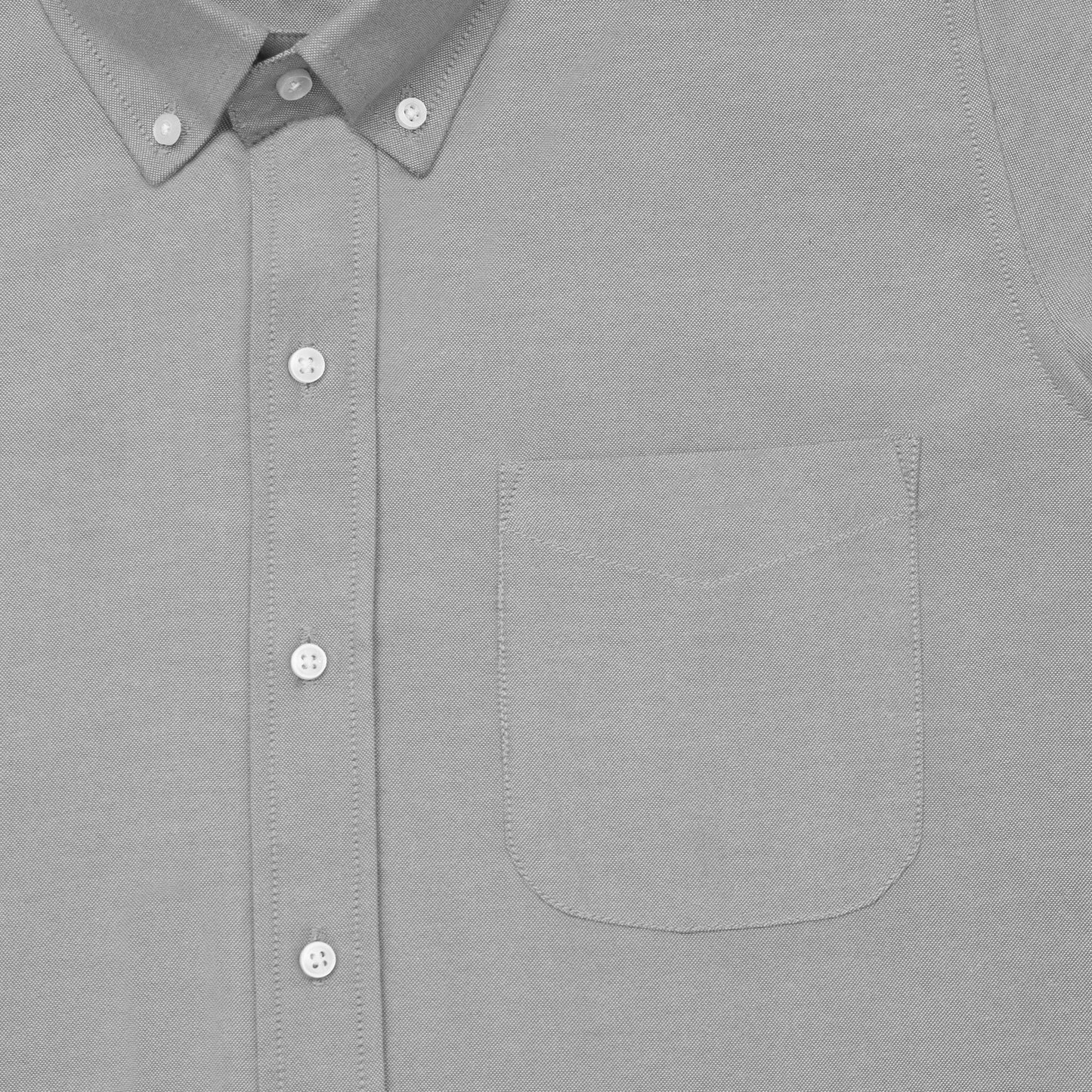 Silver Oxford Cotton Shirt For Man