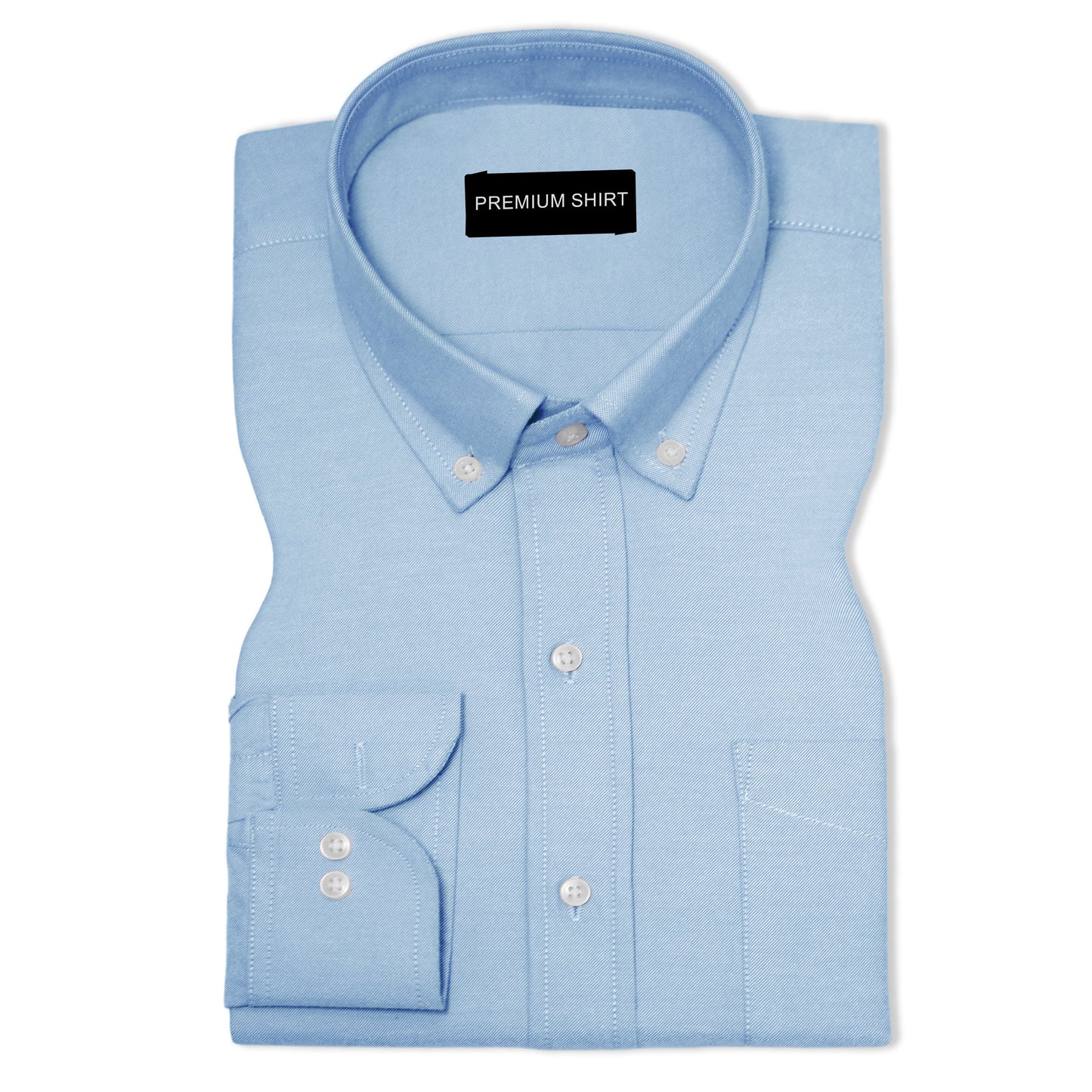 Sky Blue Oxford Cotton Shirt For Man