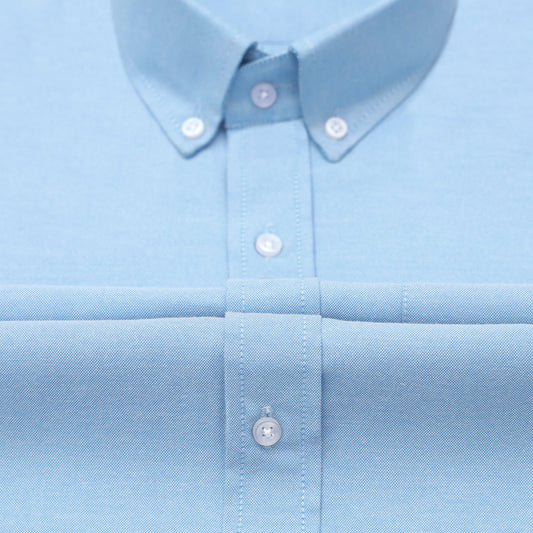 Sky Blue Oxford Cotton Shirt For Man