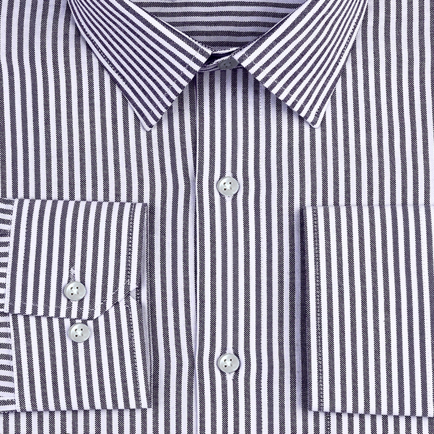 New Black Stripe Down Button Oxford Cotton Shirt (FS041)