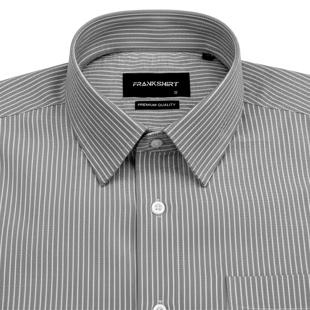 Black Small Strip Down Button Oxford Cotton Shirt