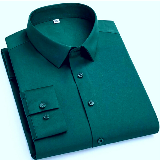 Premium Cotton Blend Solid Shirts (Bottle Green)(FS019)