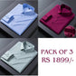 Pack of 3 Premium Cotton Shirt for Man (Sky Blue, Maroon and Pista)