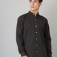 Frankshirt Chinese Collar Black Solid Tailored Fit Cotton Casual Shirt for Man