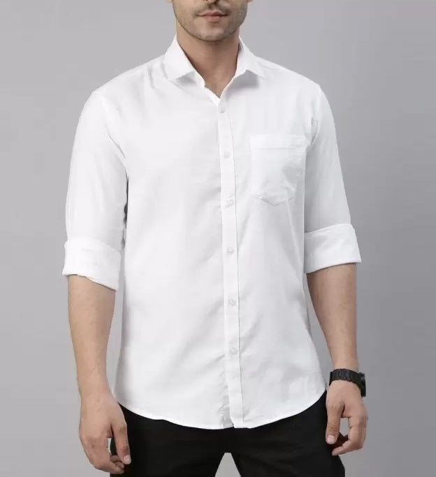 Pack of 3 Cotton Shirt for Man (White, Black and Peech)