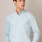 Frankshirt Chinese Collar Light Blue Tailored Fit Cotton Casual Shirt for Man