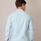 Frankshirt Chinese Collar Light Blue Tailored Fit Cotton Casual Shirt for Man