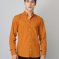 Frankshirt Chinese Collar Mustard Tailored Fit Cotton Casual Shirt for Man