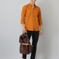 Frankshirt Chinese Collar Mustard Tailored Fit Cotton Casual Shirt for Man