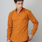 Frankshirt Chinese Collar Mustard Tailored Fit Cotton Casual Shirt for Man