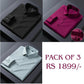 Pack of 3 Premium Cotton Shirt for Man (Black, Maroon and Pista)