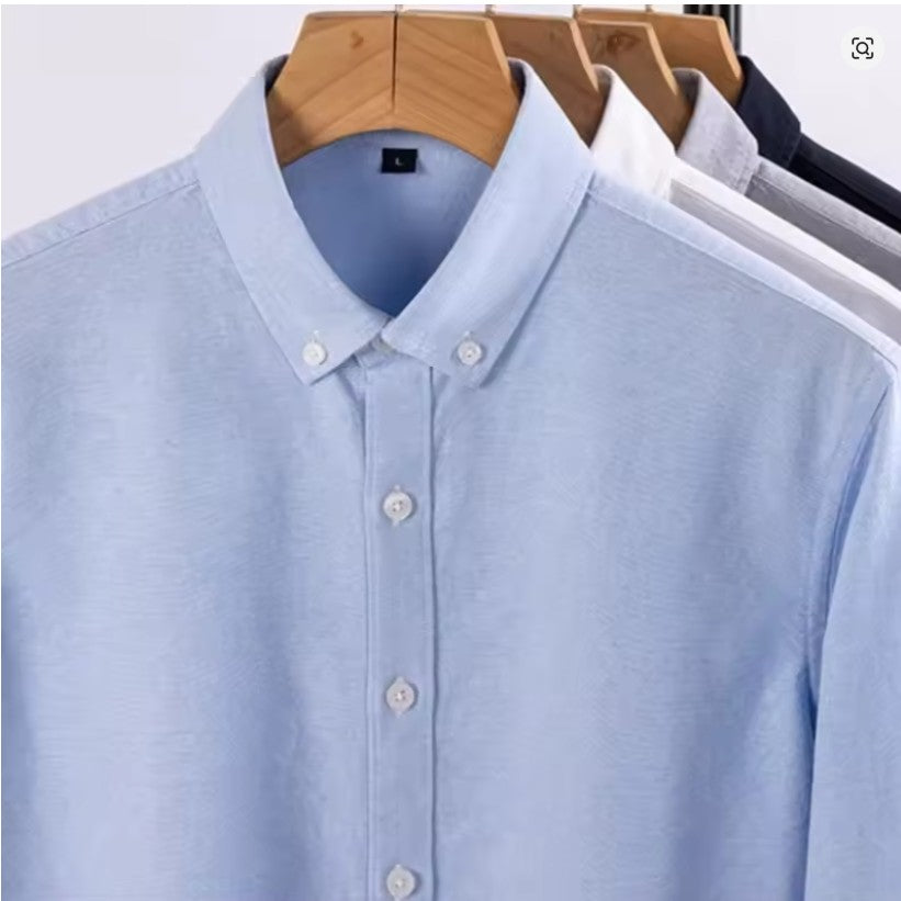 New Beige Oxford Cotton Shirt For Men