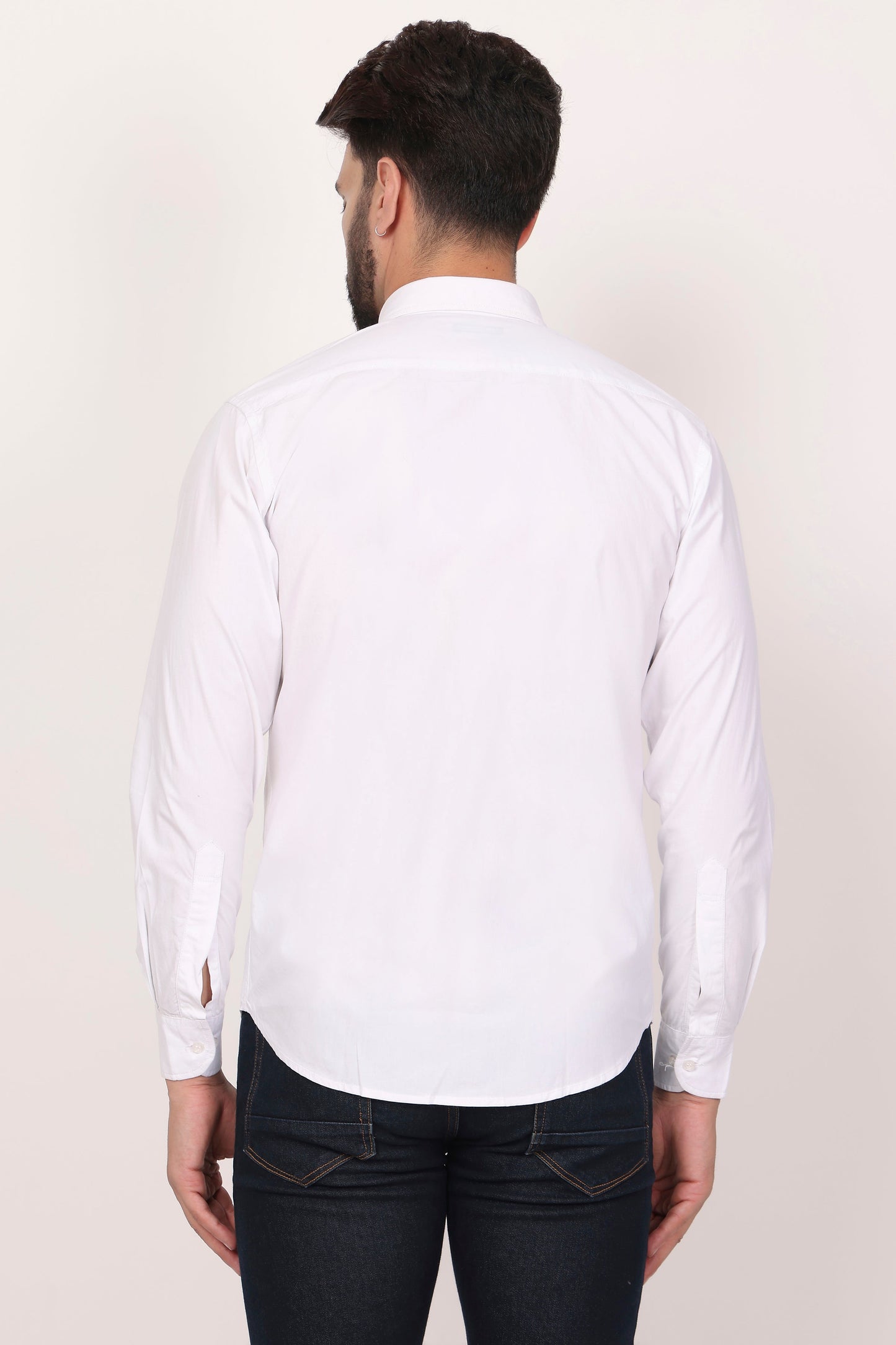 New White Down Button Casual Shirt I 100% Cotton Twill