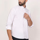 New White Down Button Casual Shirt I 100% Cotton Twill