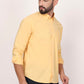 New Yellow Down Button Casual Shirt I 100% Cotton Twill