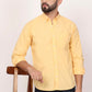 New Yellow Down Button Casual Shirt I 100% Cotton Twill