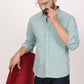 New Green Down Button Casual Shirt I 100% Cotton Twill