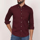 New Mehroon Down Button Casual Shirt I 100% Cotton Twill