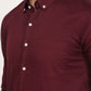 New Mehroon Down Button Casual Shirt I 100% Cotton Twill