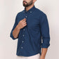 New Royal Blue Down Button Casual Shirt I 100% Cotton Twill