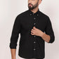 New Black Down Button Casual Shirt I 100% Cotton Twill